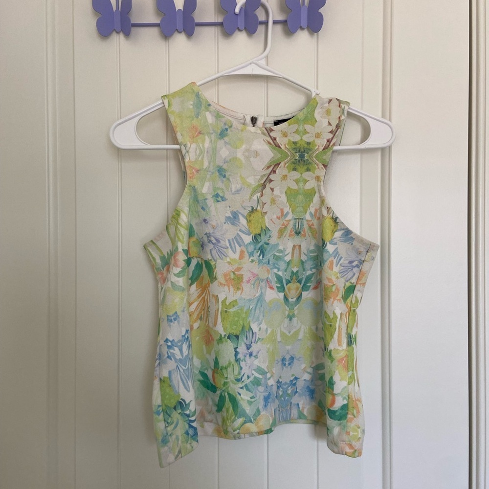 MNG Collection women’s high neck floral tank‎ top — XXS